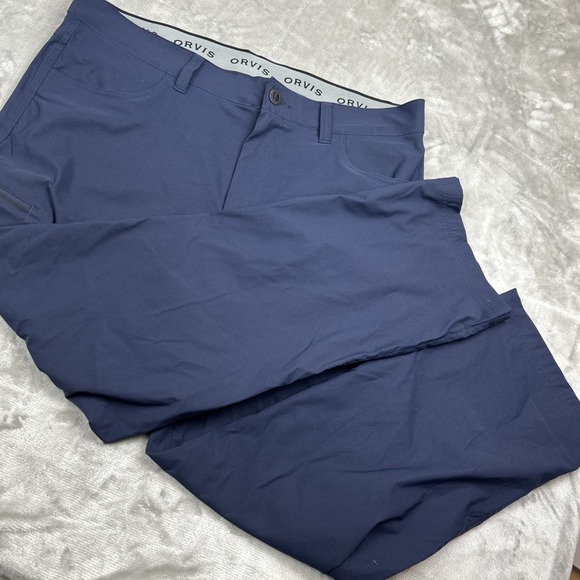 Orvis Performance Tech Pants Mens 38X29 Navyl Stretch Water Repellent Comfort - Picture 12 of 16